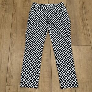 Lesmart Golf Pants Trousers Womens US 6 UK 10 Black White Checkered Stretch